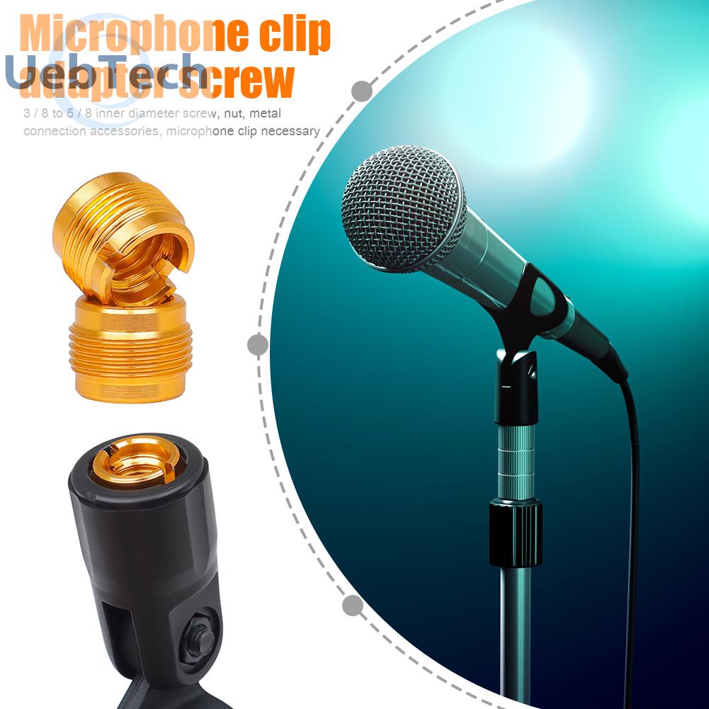 Uebtech 2pcs 3/8 to 5/8 Mic Screw Clip Adapter Connector Microphone Mount Holder