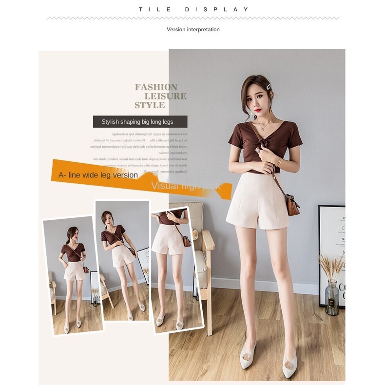 Quần Short Voan Lưng Cao Ống Rộng Thời Trang Mùa Hè Mới Cho Nữ