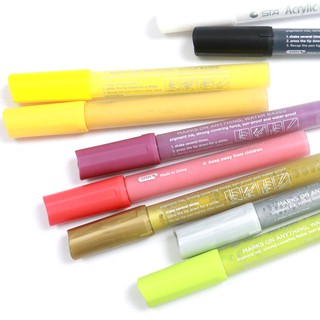 Bộ Bút Sơn Acrylic STA Painter 12/24 Màu (vẽ vải, kính, giấy...)