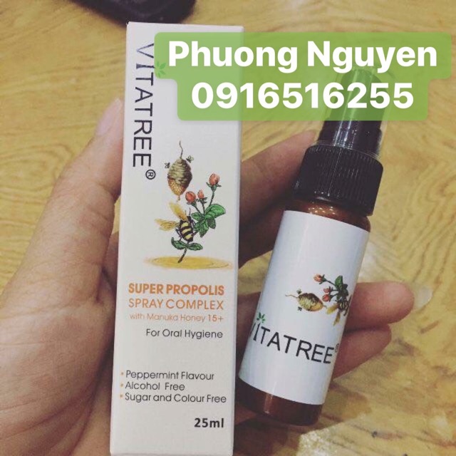 Xịt keo ong 25ml, đát T05/2023