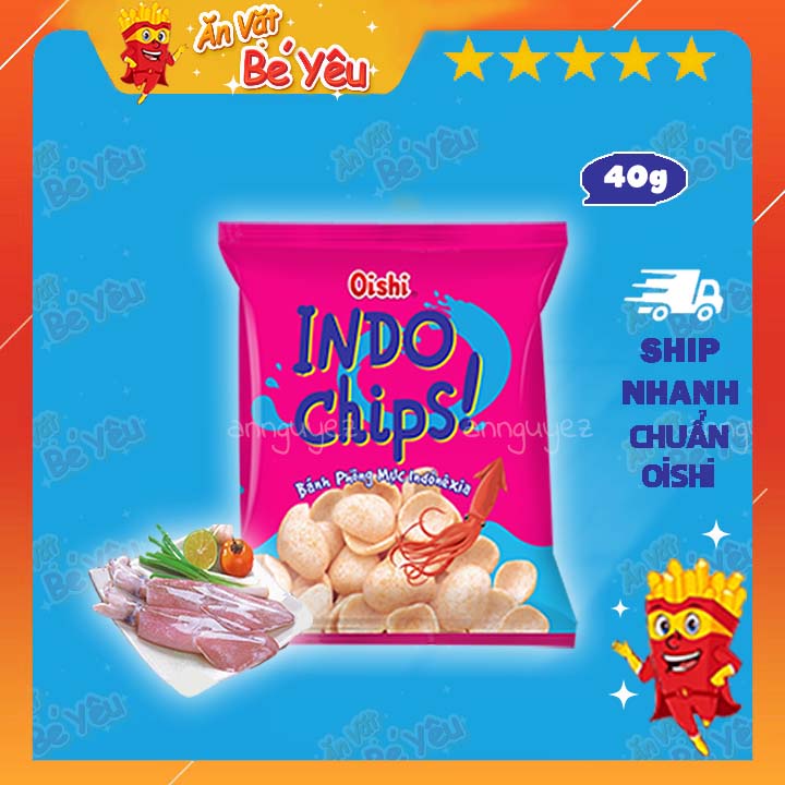 Bim bim Oishi snack bánh phồng mực Inđônêxia 40g