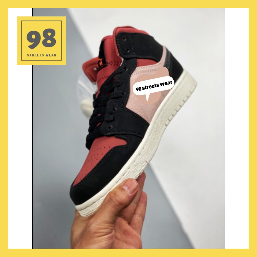 ⚡️[𝐇𝐚̀𝐧𝐠 𝟏𝟏][𝐅𝐫𝐞𝐞𝐬𝐡𝐢𝐩 + 𝐅𝐮𝐥𝐥𝐛𝐨𝐱]Giày Thể Thao Sneaker Đen Đỏ Cổ Cao, 1 Mid Burgundy Dusty Pink, Đỏ Mận Đen ✅