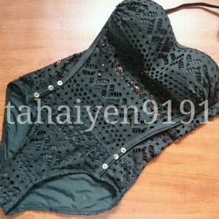 Bikini liền thân pha ren BK005(Có Clip+ Ảnh thật)