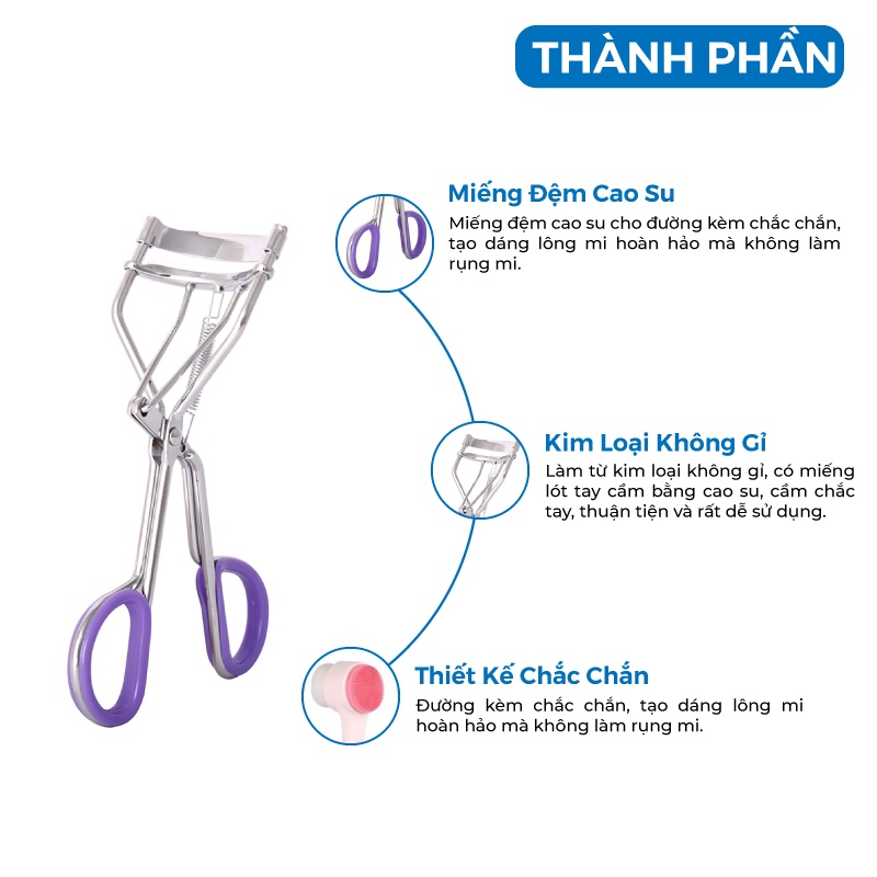 Kẹp Bấm Mi Vacosi Cán Tím