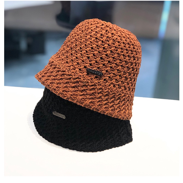 Mũ Bucket Dệt Kim Hở Lỗ Phong Cách Hàn Quốc Thời Trang Xuân Hè Cho Nữ