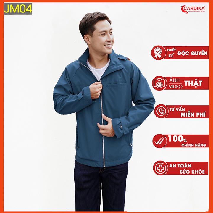 Áo JACKET nam CARDINA chất gió chipu cao cấp 2 lớp chống nước kiểu dáng trẻ trung JM.