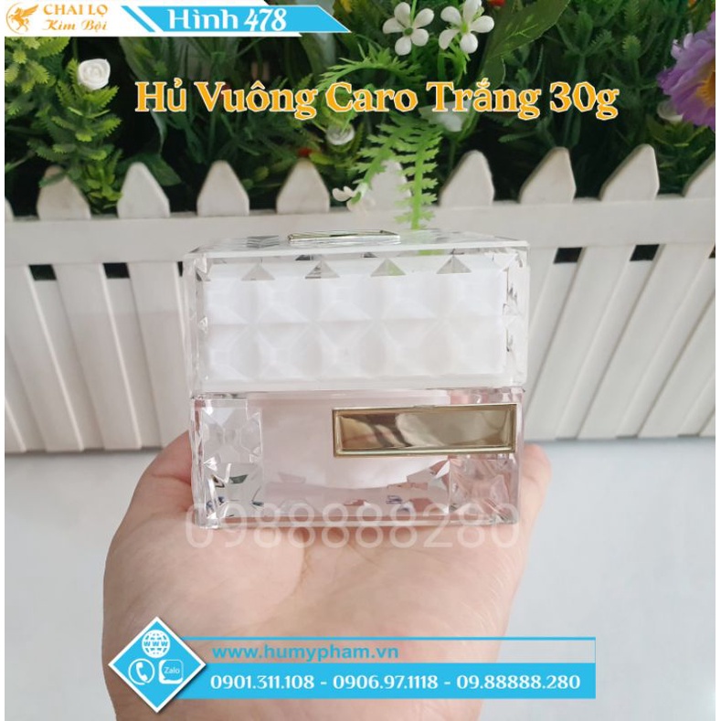 HŨ CHIẾT MỸ PHẨM - Hủ Vuông Caro 30g