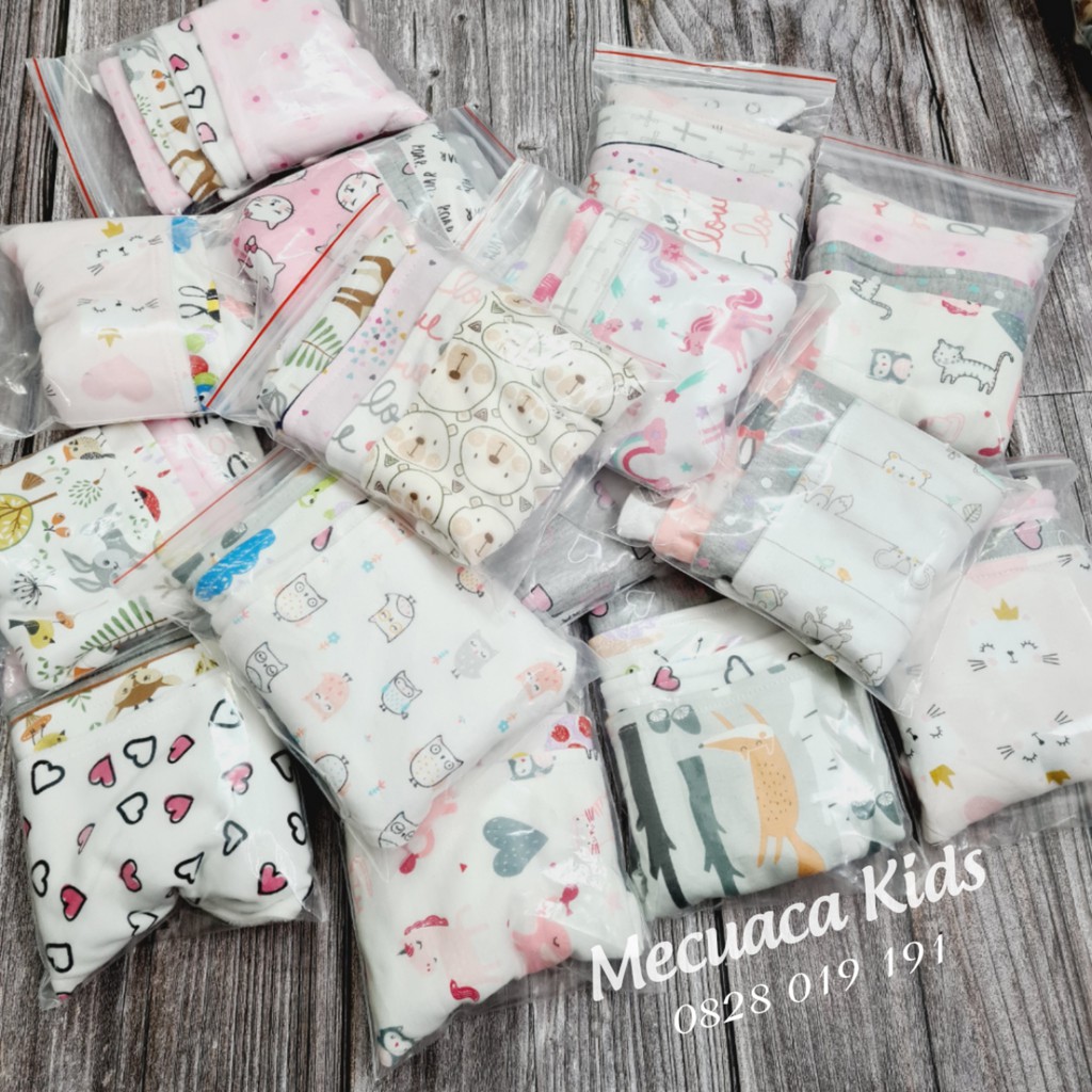 Set 4 Yếm cotton cho bé/bé trai/bé gái