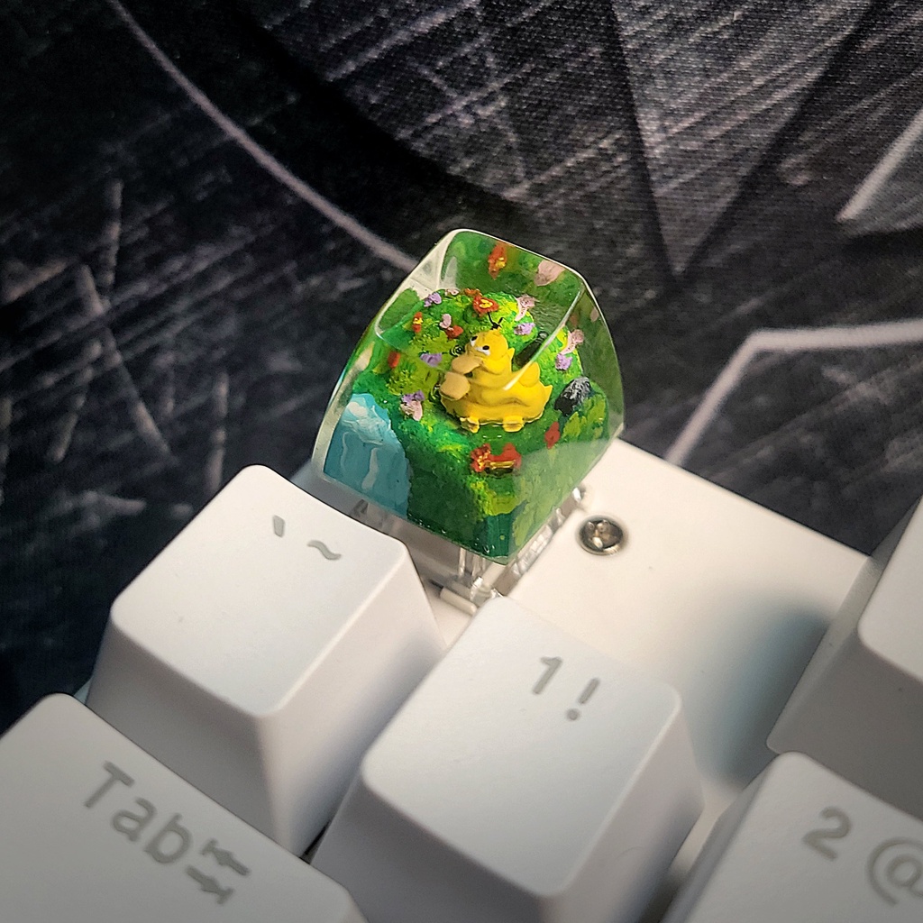 Keycap pokemon Psyduck  - nút phím cơ - keycap lẻ - keycap anime - keycaps xuyên sáng - keycap resin epoxy