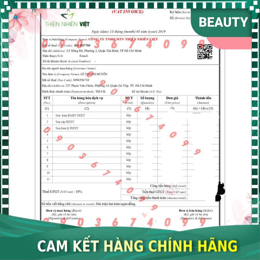 [Chính hãng 100%] Son kem Rosy, chiết xuất thiên nhiên, siêu lỳ, không hóa chất