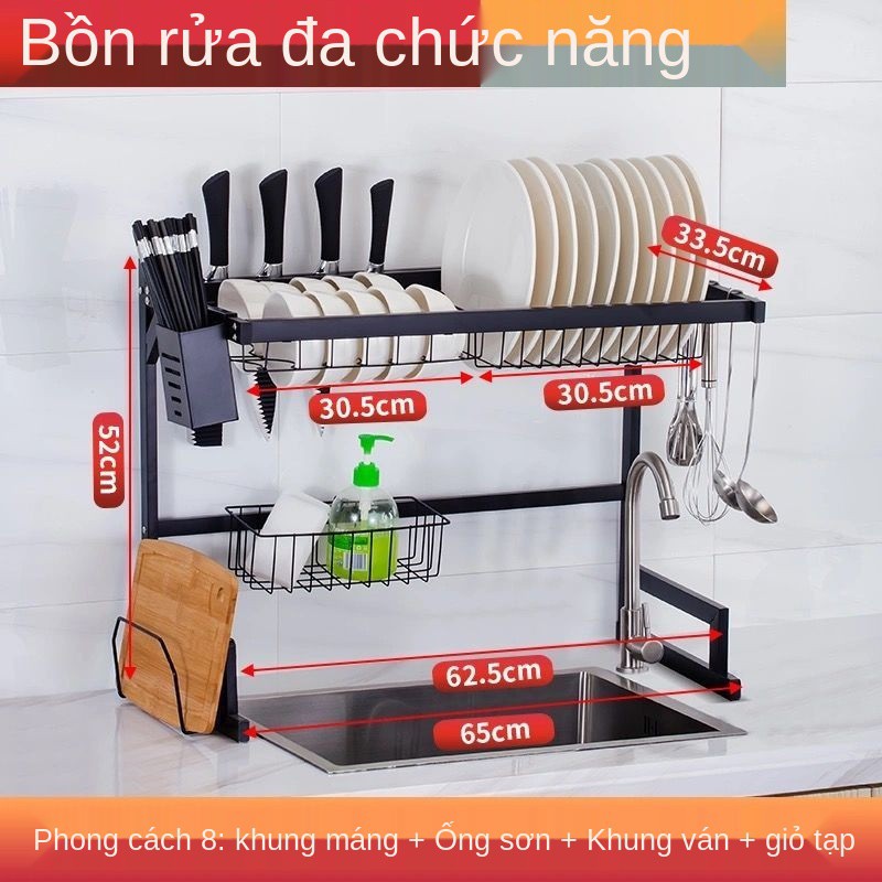 kệ chậu rửa bát đĩa giá để trên mặt bàn gia đình thoát nước