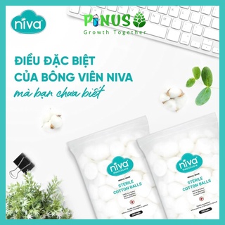 Gói 100 Bông Gòn Viên Tròn Y Tế Niva YC2 Đường Kính 16mm Nhét Tai Cho Mẹ