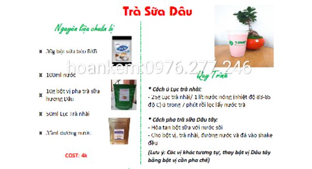 Bột vị pha trà sữa hương dâu 250g