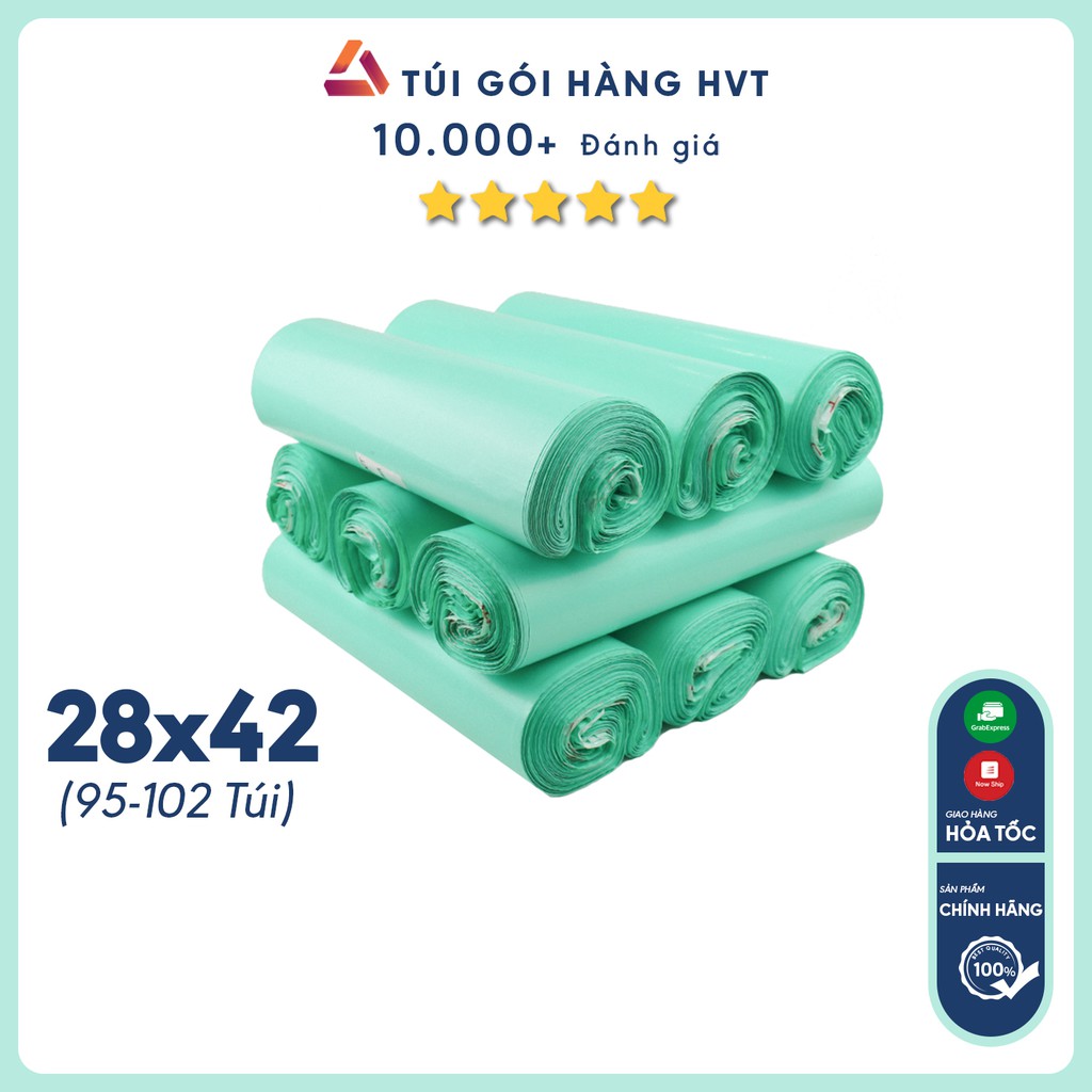 Túi gói hàng niêm phong Nhựa HVT size 28x42 - Xanh Bạc Hà