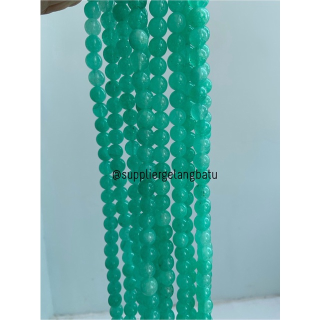 Đá xanh lá nhạt AMAZONITE 10mm dùng làm đồ thủ công DIY