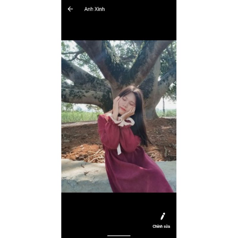 (săn) Váy vintage nơ tiểu thư (các bạn đọc kĩ phần mô tả ạ) | BigBuy360 - bigbuy360.vn