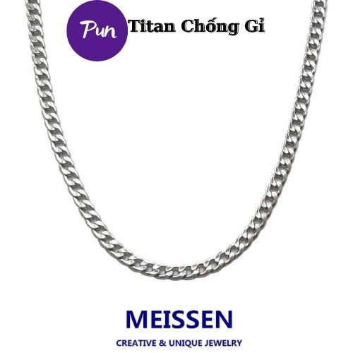Dây chuyền nam vòng cổ nam nữ titan không gỉ chuỗi xích trơn thời trang PUN màu bạc cá tính - Vòng Cổ Chuỗi Trơn