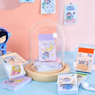 Cuốn 50 giấy dán sticker Giấc mơ vũ trụ trang trí sổ tay M828