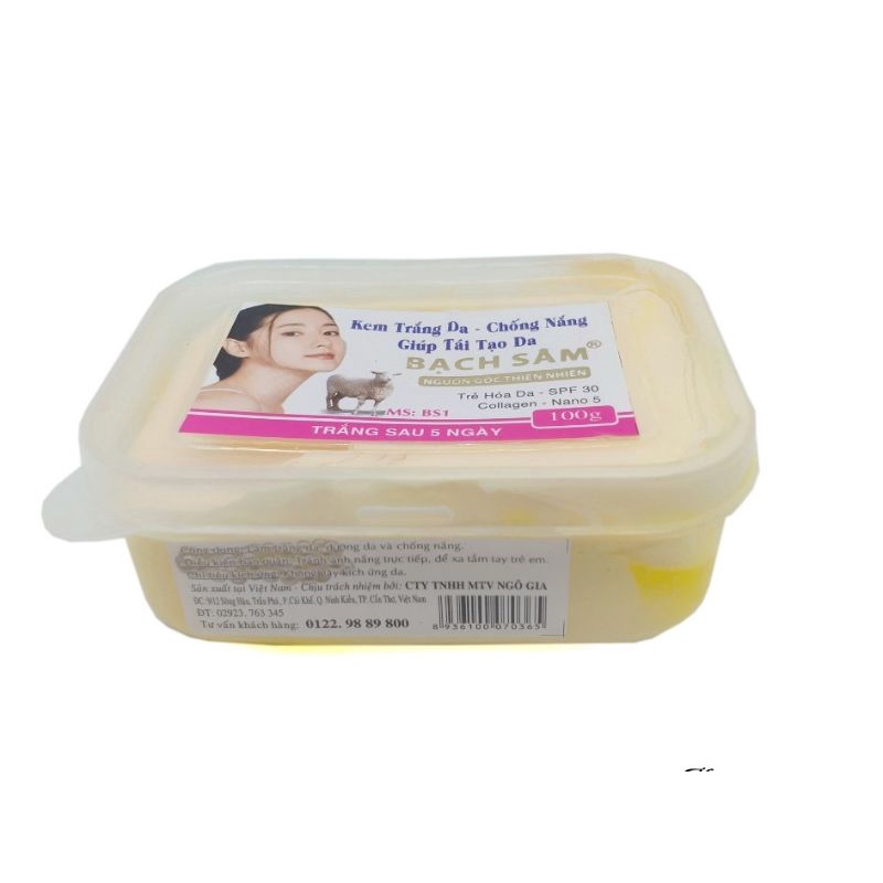 BẠCH SÂM BS1 - Kem trắng da, Chống nắng, Giúp tái tạo da toàn thận (100g)