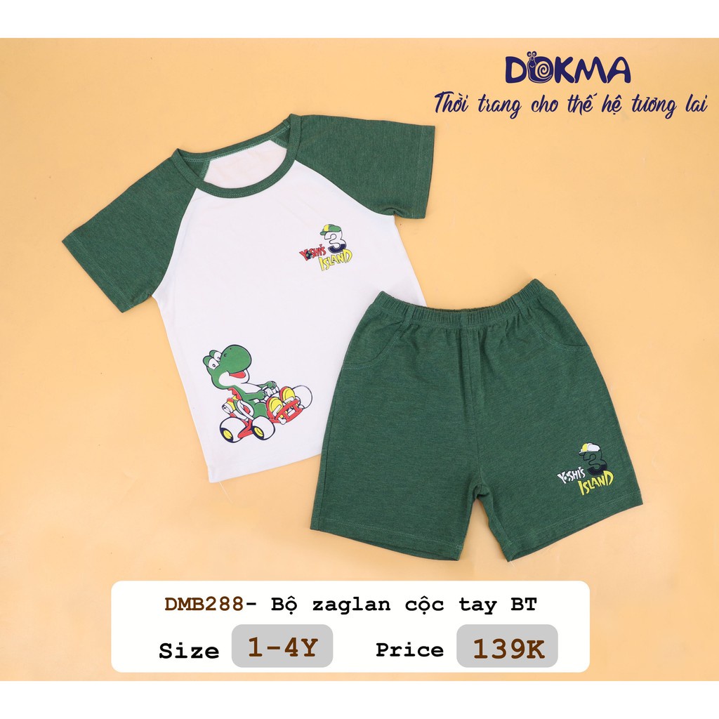 💥  Bộ zaglan cộc tay Dokma chất siêu đẹp 1-4Y DMB288 BK