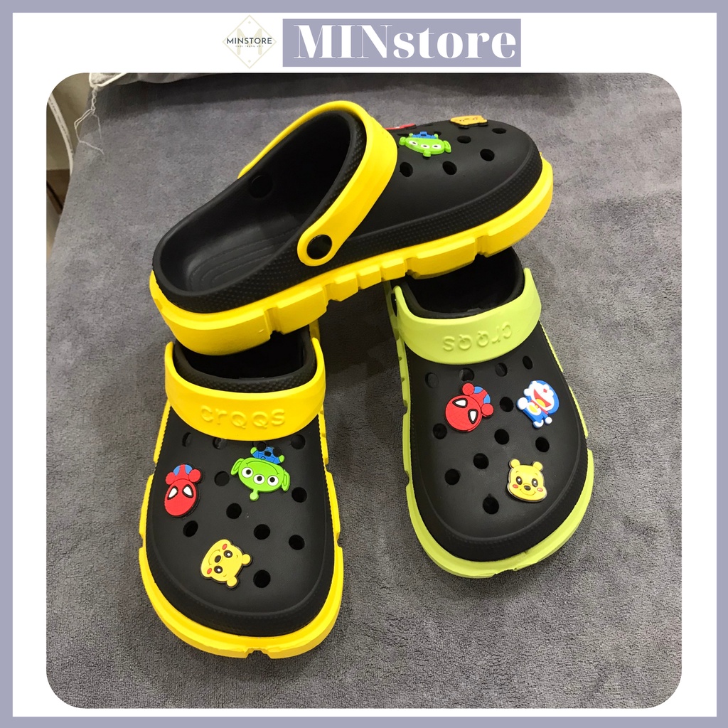Dép Cross Nam Nữ Hàn Quốc, Sục Cá Sấu Đế Siêu Mềm Chống Trơn Trượt  Tặng Kèm Nhiều Sticker