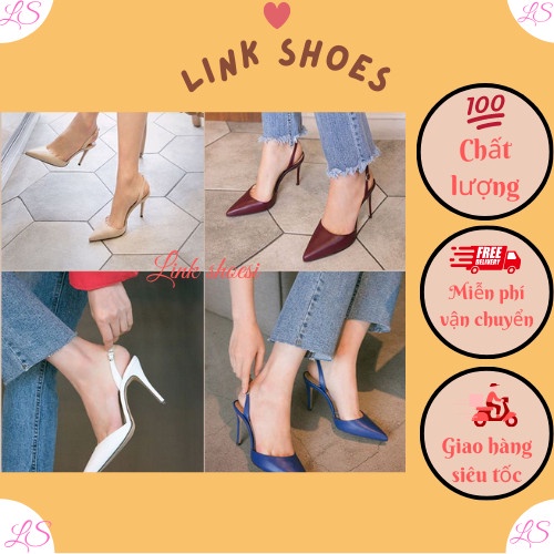 Giày cao gót mũi nhọn hở gót 7 phân kiểu dáng năng động siêu xinh TT46