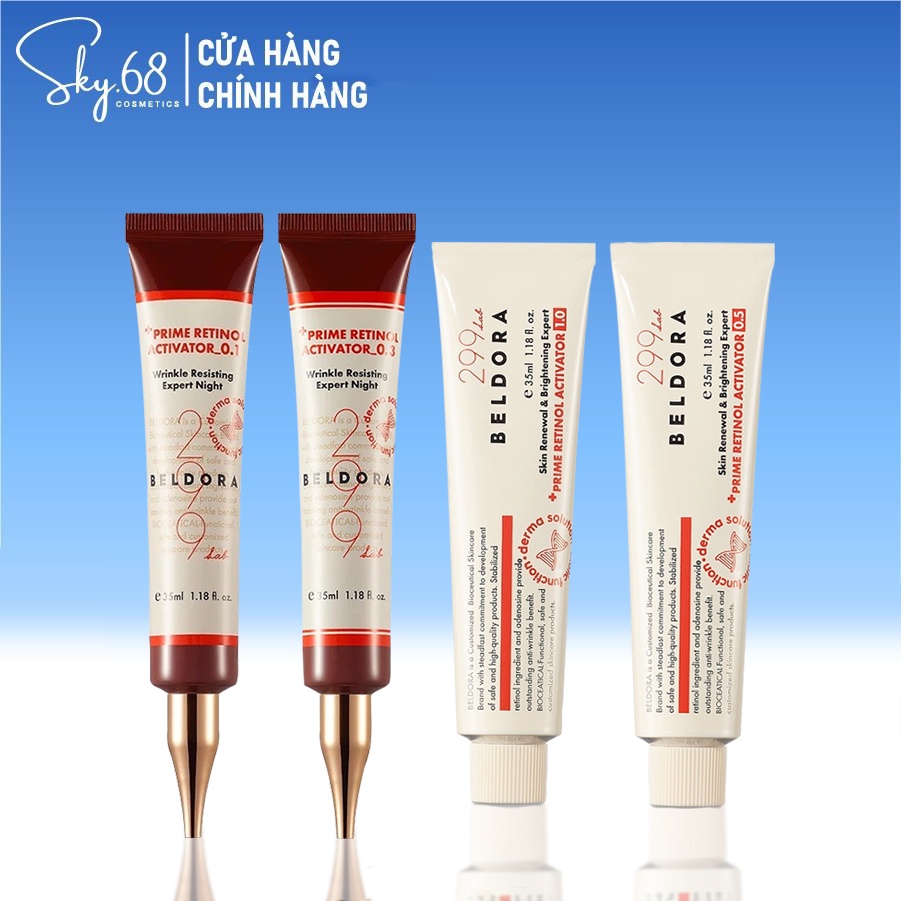 Kem Dưỡng Retinol Giúp Trẻ Hóa Da, Ngăn Ngừa Nếp Nhăn, Căng Bóng Da Beldora 299 Prime Retinol Activator 35ml