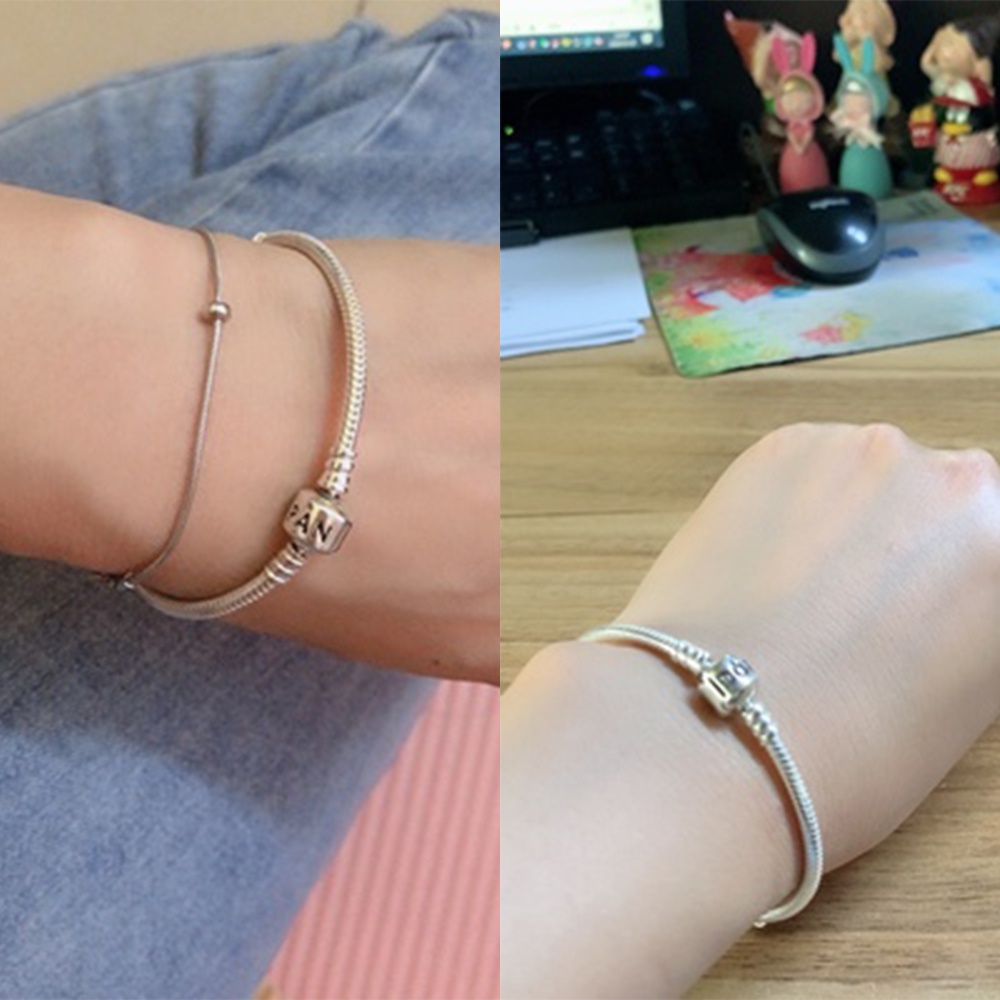 Classic Pandora Base Bracelet 925 Silver DIY Charm Bracelets