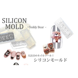 Khuôn dẻo silicone đắp bột , bột khô bột lưu huỳnh bột nhúng sắc nét cho móng gel 3d hình gấu