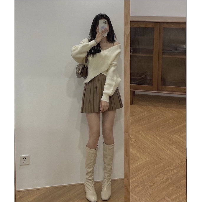 áo len vạt chéo ngực sexy ulzzang - tay dài ấm áp (858#)
