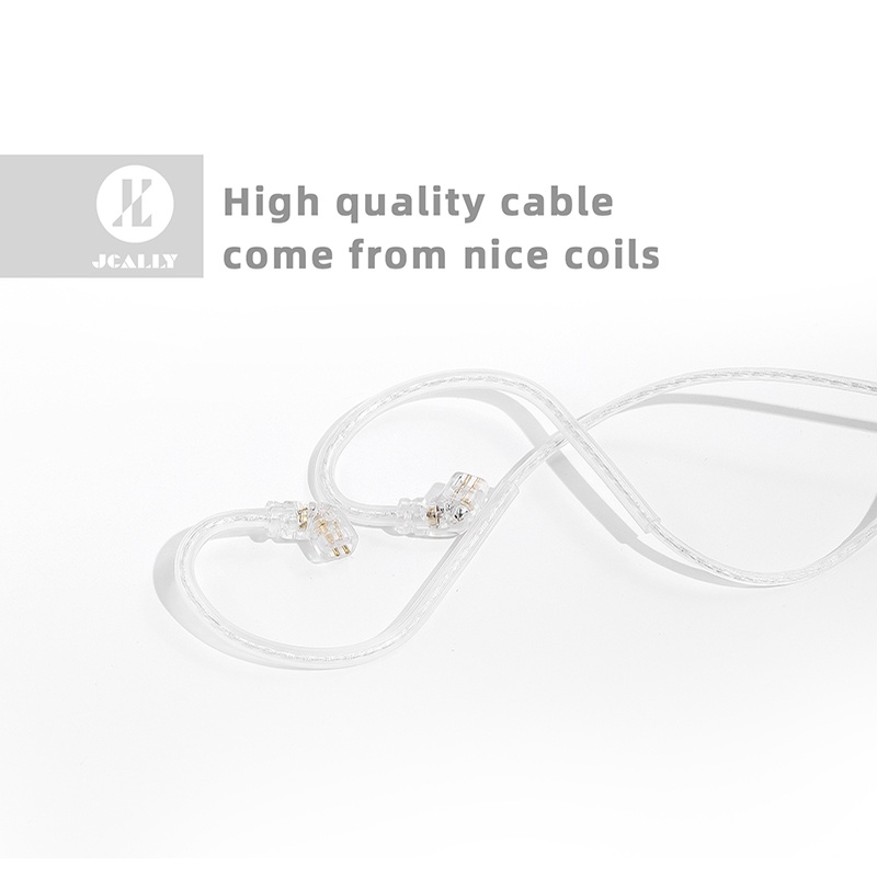 Dây cáp tai nghe bản nâng cấp Jcally PJ2 5N đồng không oxy mạ bạc 0.78m/QDC/MMCX cổng 3.5mm cho kz trn