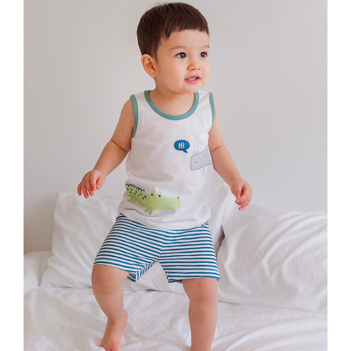 Bộ Pyjama Cordi-i Ba lỗ mẫu Hà mã xanh