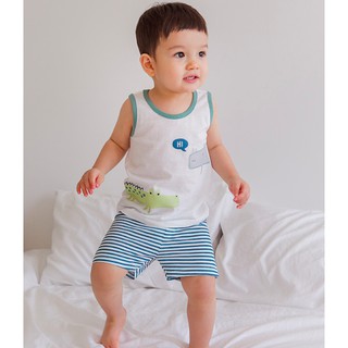 Bộ Pyjama Cordi-i Ba lỗ mẫu Hà mã xanh