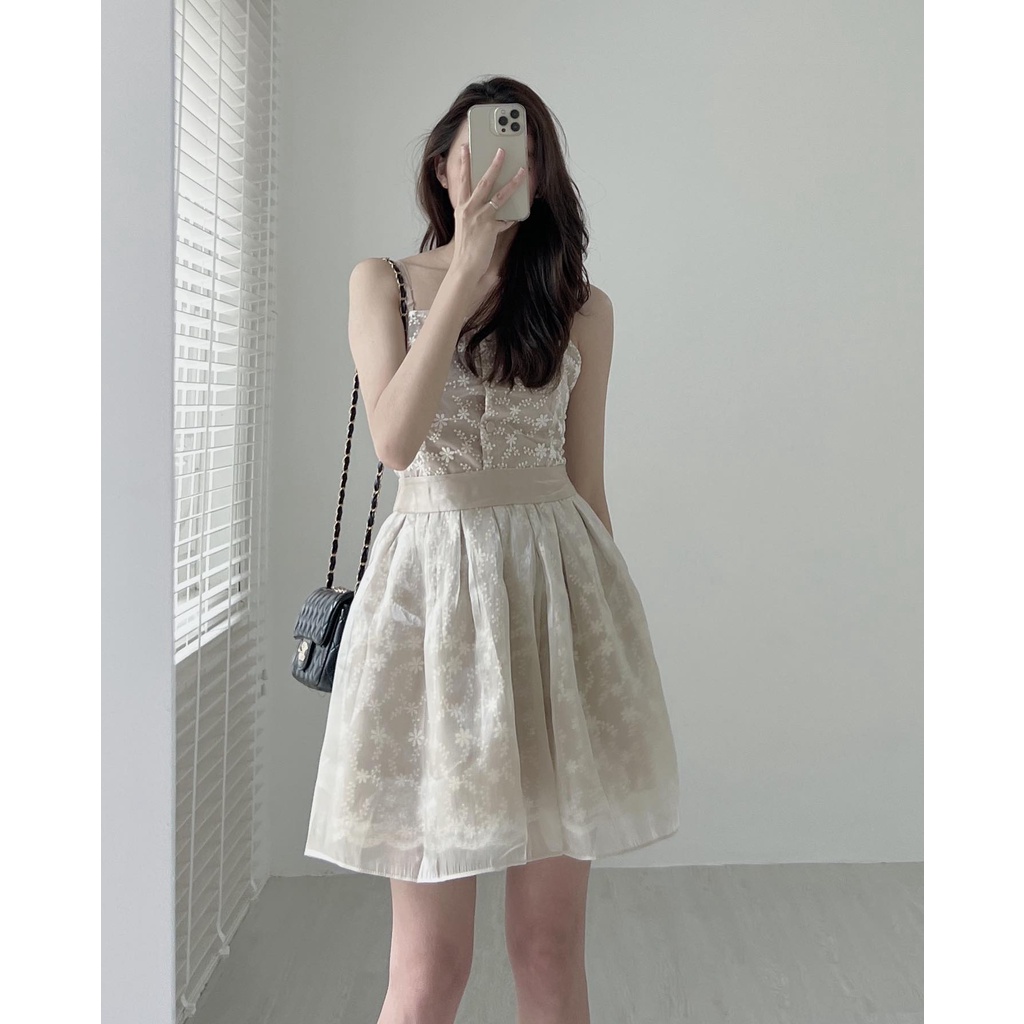 S891 Set áo 2s mix chân váy voan xòe Audrey