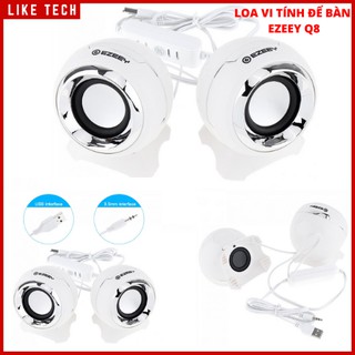 Loa vi tính để bàn ezeey q8 siêu trầm tương thích cho máy tính laptop điện thoại, loa hợp kim ezeey a1 mini 3w usb 2.0