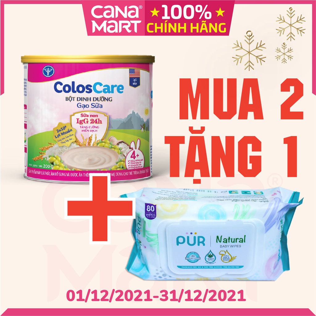 Bột ăn dặm Coloscare Gạo sữa, sữa non IgG 24h cho bé từ 6-24 tháng tuổi (200g)
