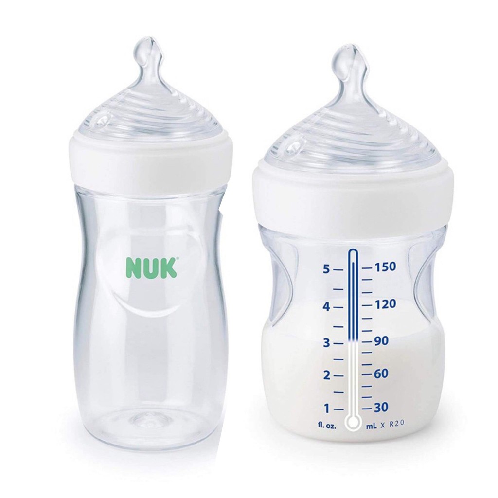 (Mẫu mới nhất) Bình sữa Nuk Simply Natural Bottle with SafeTemp 150ml - 270ml có chức năng báo nóng.