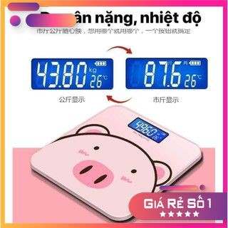CÂN ĐIỆN TỬ LỢN HỒNG KUTE (TẶNG THƯỚC DÂY , MÀN HÌNH LED,SẠC USB KHÔNG CẦN THAY PIN