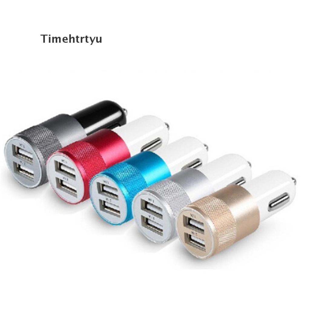 Củ Sạc Nhanh Mini 2 Cổng Usb Dc 3.1a Cho Điện Thoại Laptop Trên Xe Hơi