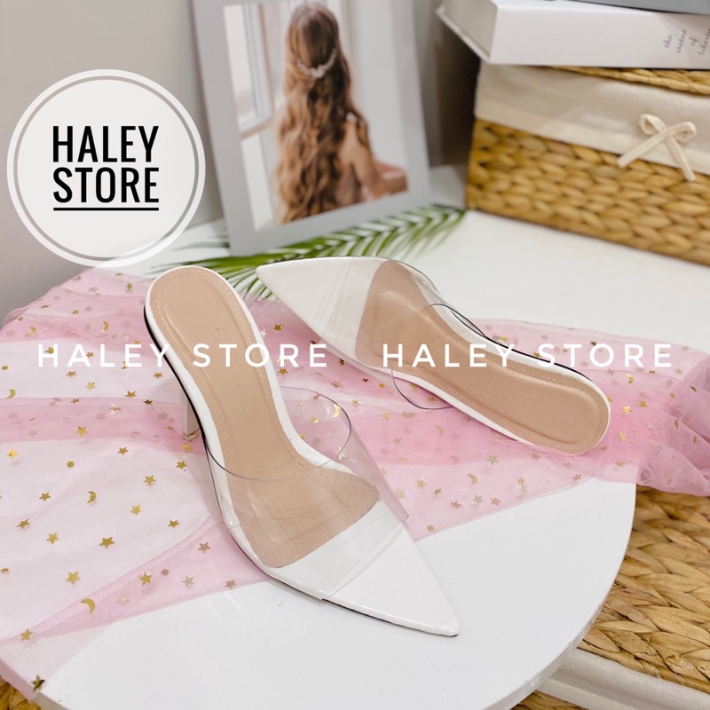 Guốc nữ cao gót xinh quai trong mũi nhọn đi chơi đi làm đi tiệc đi du lịch HALEY STORE