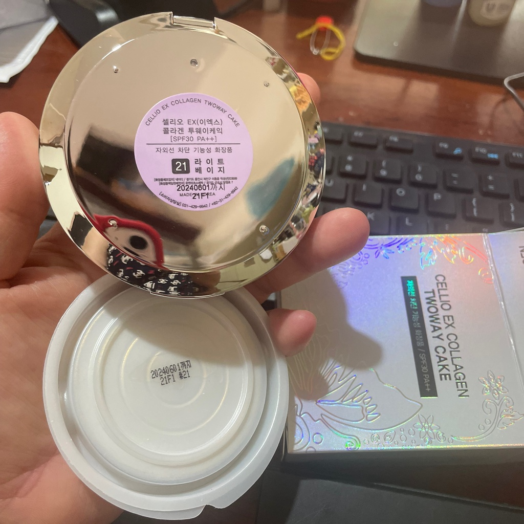 PHẤN NÉN PHẤN PHỦ SIÊU MỊN CELLIO EX COLLAGEN TWOWAY CAKE SPF 30