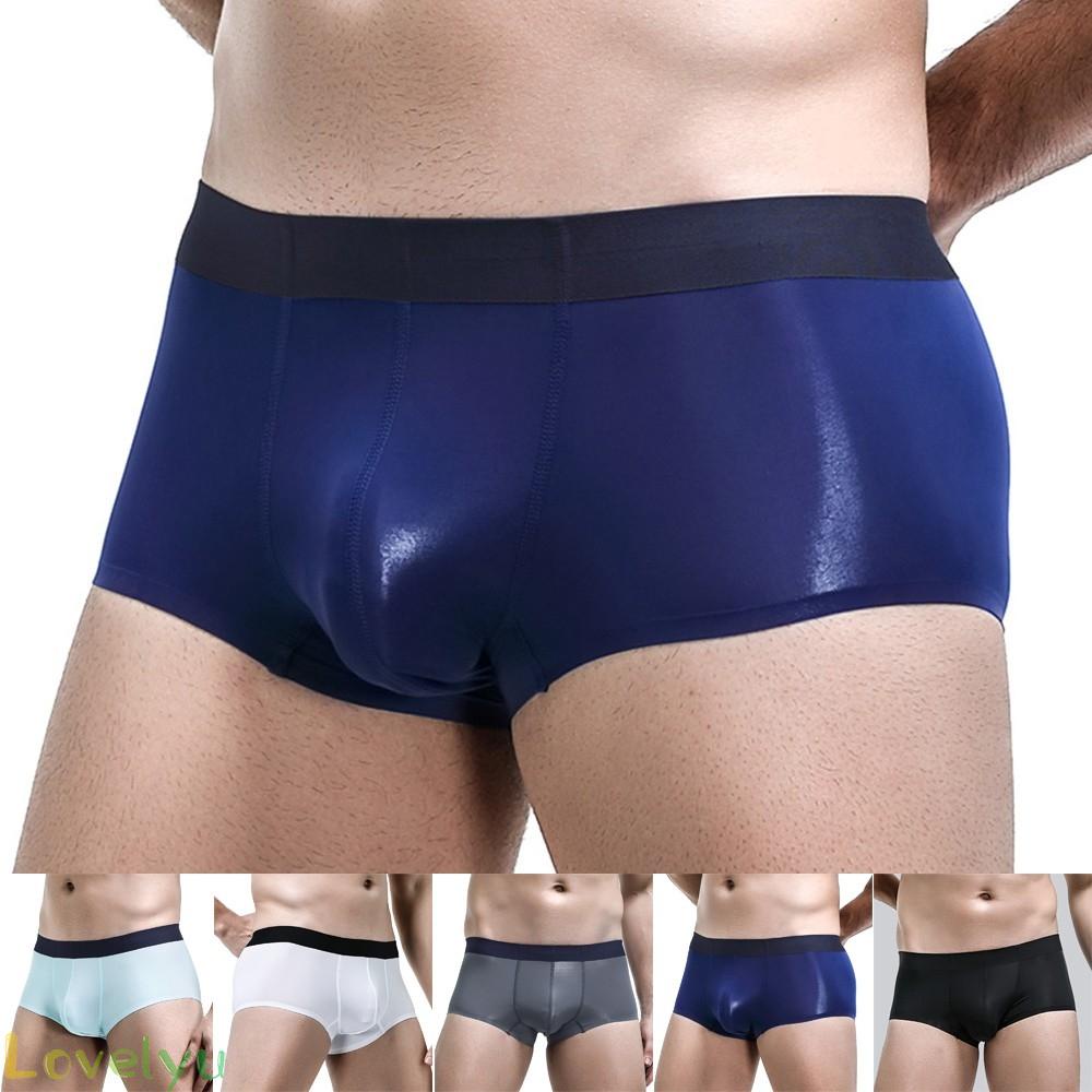 【LOVELYU】Briefs Boxer Trunks Ice Silk Men Underpants Underwear Shorts Practical【Good Quality】