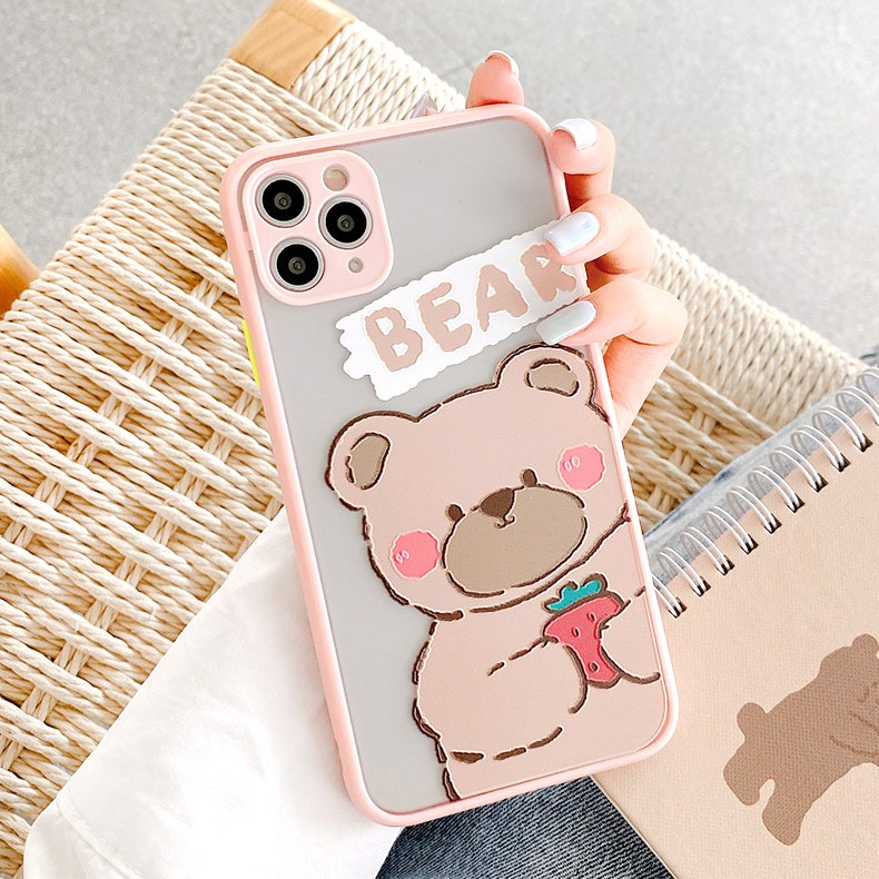 Ốp lưng iphone Shy Bear nhỏ bảo vệ camera 5s/6/6plus/6s/6splus/6/7/7plus/8/8plus/x/xs/xsmax/11/11pro/11promax– v10