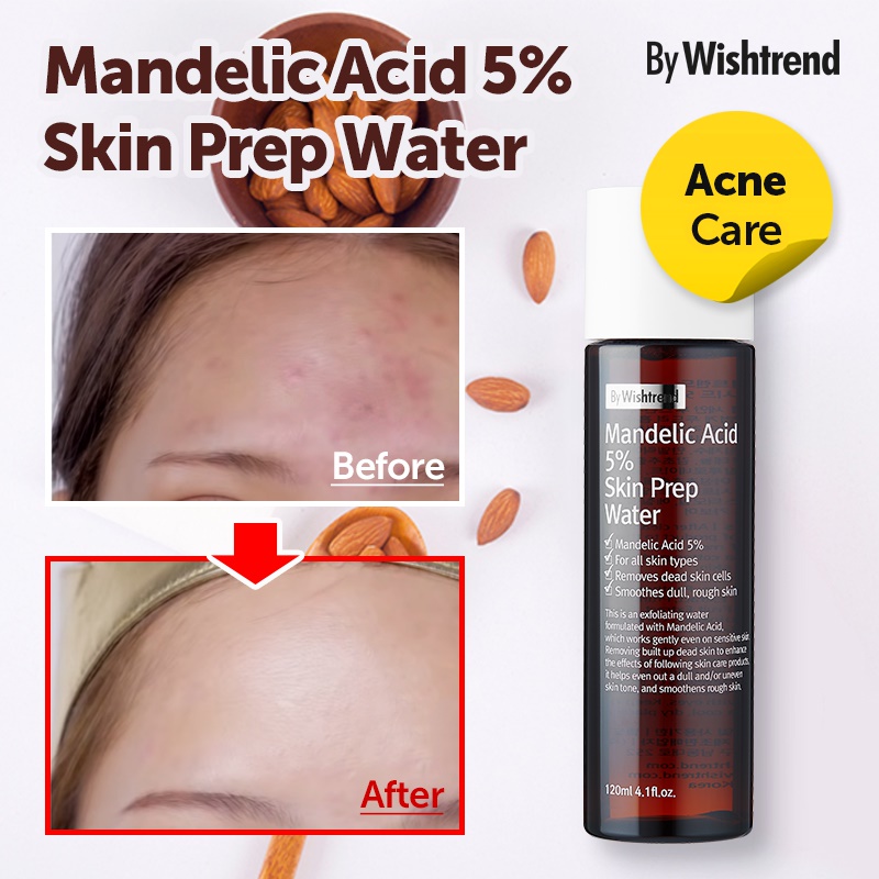 Dung dịch tẩy da chết hóa học By Wishtrend Mandelic Acid 5% Skin Prep Water 120ml