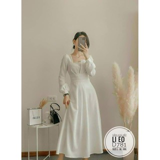 Bigsize Đầm xòe xếp li eo D781