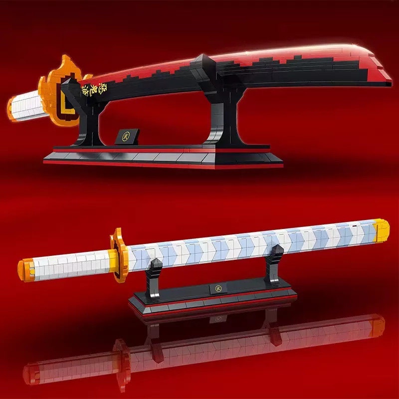 Đồ Chơi Lắp Ráp LEGO Mô Hình Nhật Luân Kiếm Của Viêm Trụ Rengoku trong Kimetsu No Yaiba bản phát sáng 731