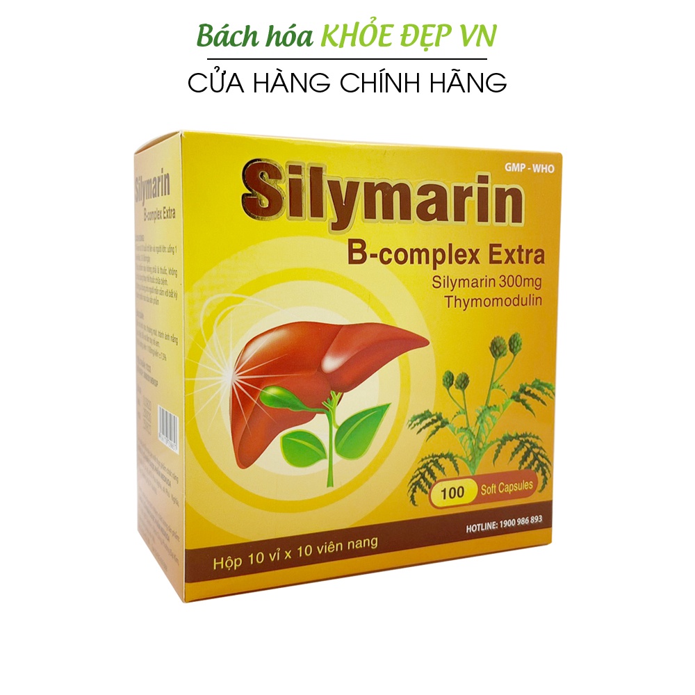 Bổ gan Silymarin B-complex Extra giải độc gan, hạ men gan - 100 viên [Silymarin B-complex Extra Vàng]