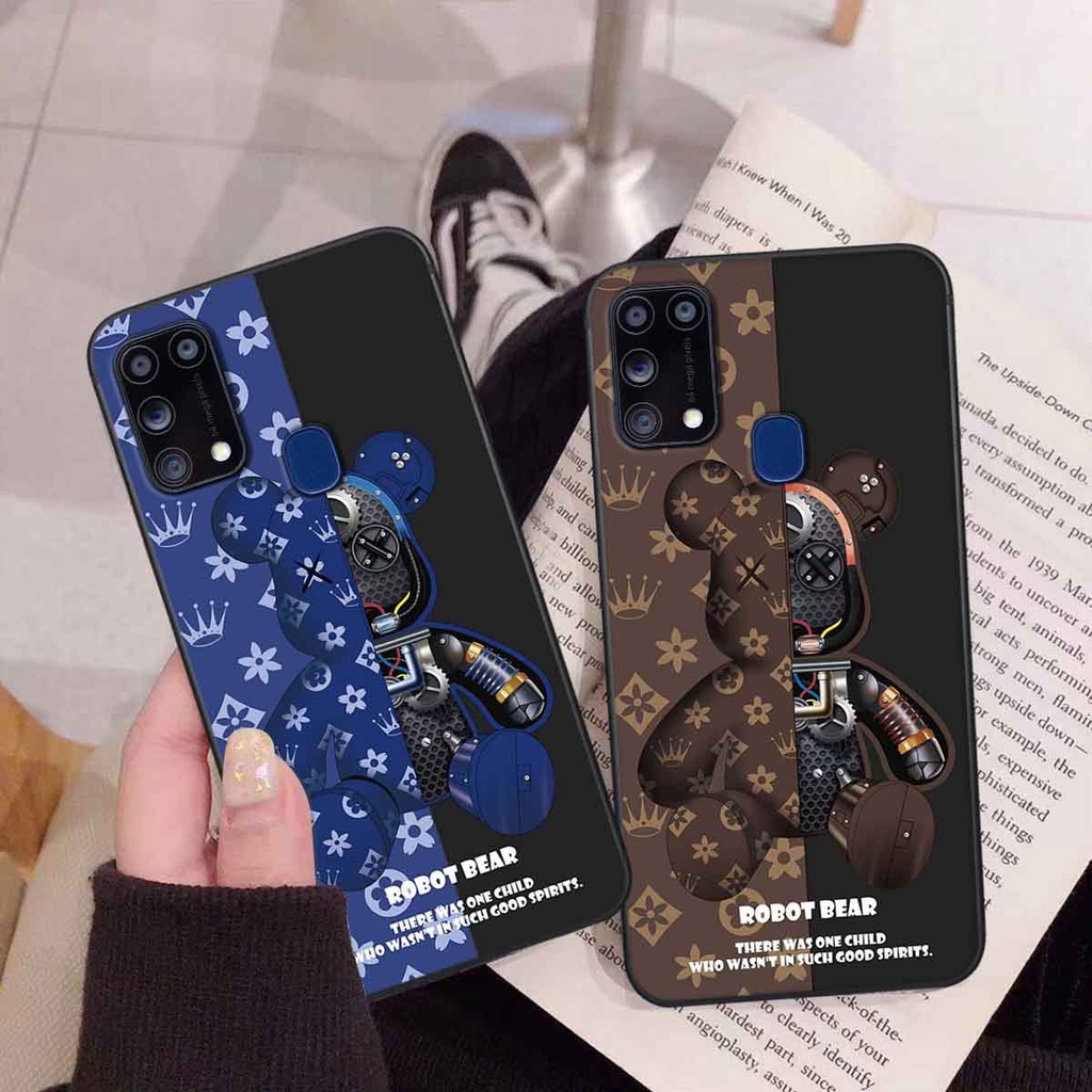 Ốp Samsung M31 bear brick, gấu đáng yêu, dễ thương