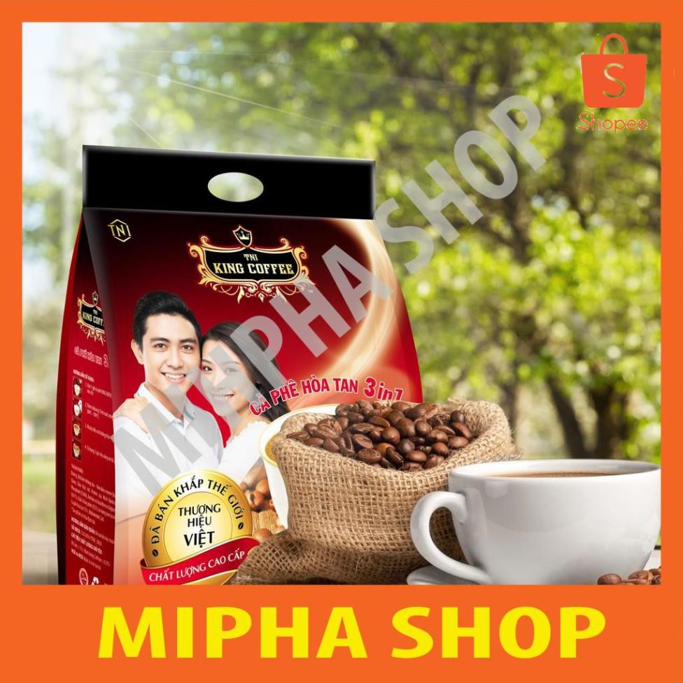 Cà Phê sữa Hòa Tan 3 IN 1 KING COFFEE - Túi 45 gói x 16g - Từ hạt café Arabica và Robusta