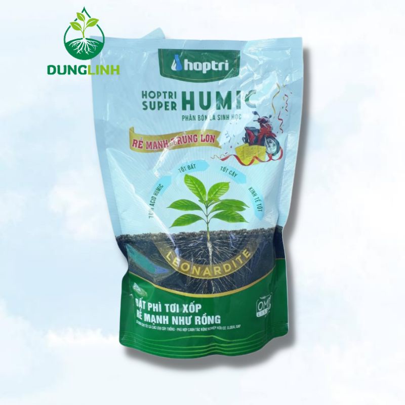 Phân bón lá sinh học Super Acid Humic Hợp Trí 3 tốt gói 1kg - Humic Amino dạng viên 1kg ủ phân chuồng, kích thích rễ